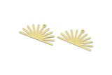 Brass Sun Charm, 8 Raw Brass Sun Charms With 1 Loop (17x30x0.80mm) M02315