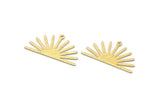 Brass Sun Charm, 8 Textured Raw Brass Sun Charms With 1 Loop (17x30x0.80mm) M02316