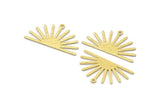 Brass Sun Charm, 8 Textured Raw Brass Sun Charms With 1 Loop (17x30x0.80mm) M02316