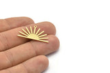 Brass Sun Charm, 8 Textured Raw Brass Sun Charms With 1 Loop (17x30x0.80mm) M02316