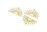 Brass Sun Charm, 8 Raw Brass Sun Charms With 1 Loop (17x30x0.80mm) M02318