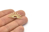 Brass Sun Charm, 8 Raw Brass Sun Charms With 1 Loop (17x30x0.80mm) M02318