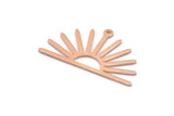 Copper Sun Charm, 8 Raw Copper Sun Charms With 1 Loop, Findings (17x30x0.80mm) M02320