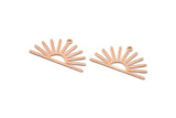Copper Sun Charm, 8 Raw Copper Sun Charms With 1 Loop, Findings (17x30x0.80mm) M02320