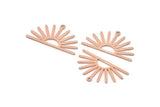 Copper Sun Charm, 8 Raw Copper Sun Charms With 1 Loop, Findings (17x30x0.80mm) M02320