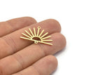 Brass Sun Charm, 8 Textured Raw Brass Sun Charms With 2 Loops (19x30x0.80mm) M02322