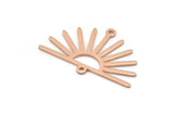 Copper Sun Charm, 8 Raw Copper Sun Charms With 2 Loops, Findings (19x30x0.80mm) M02323