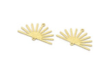 Brass Sun Charm, 8 Textured Raw Brass Sun Charms With 2 Loops (19x30x0.80mm) M02325