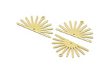 Brass Sun Charm, 8 Raw Brass Sun Charms With 1 Loop And 1 Hole (17x30x0.80mm) M02327