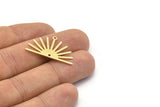 Brass Sun Charm, 8 Textured Raw Brass Sun Charms With 1 Loop And 1 Hole (17x30x0.80mm) M02328