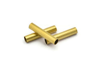 Brass Round Tube, 50 Raw Brass Tubes (4x20mm) Bs 1453
