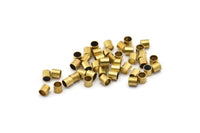 Brass Tube Beads - 100 Raw Brass Tube Beads, Tiny Tube Beads (4x4mm) Bs 1450