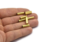 15mm Tube Beads, 50 Raw Brass Tubes (5x15mm) Bs 1462