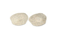 Silver Geometric Charm, 4 Textured Antique Silver Plated Brass Stamping Blanks With 1 Hole, Pendants, Findings (35x32x0.60mm) D1117 H1099
