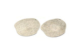 Silver Geometric Charm, 4 Textured Antique Silver Plated Brass Stamping Blanks With 1 Hole, Pendants, Findings (35x32x0.60mm) D1117 H1099