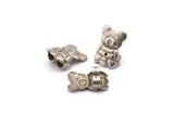 Silver Bear Stopper, 25 Antique Silver Plated Brass Bear Earring Back Stopper, Earring Stud Back Stoppers (14x10mm) D1100 H1087