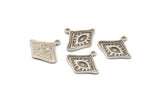 Silver Eye Charm, 4 Antique Silver Plated Brass Eye Charms With 1 Loop, Pendants, Earrings (21x19x1.5mm) N1075 H1174