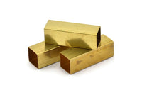 Brass Spacer Bead,12 Huge Raw Brass Square Tubes  (10x30mm) Bs 1509