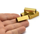 Brass Spacer Bead,12 Huge Raw Brass Square Tubes  (10x30mm) Bs 1509
