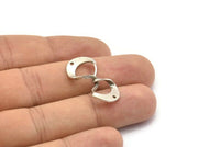 Silver Infinity Charm, 8 Antique Silver Plated Brass Infinity Necklace Charms With 2 Holes, Connectors, Findings (29x15x0.80mm) D1246 H1079