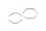 Silver Circle Rings, 24 Antique Silver Plated Brass Wavy Circle Rings, Charms (16.5x0.80mm) BS 1757 H1316