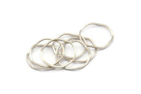 Silver Circle Rings, 24 Antique Silver Plated Brass Wavy Circle Rings, Charms (16.5x0.80mm) BS 1757 H1316