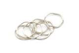 Silver Circle Rings, 24 Antique Silver Plated Brass Wavy Circle Rings, Charms (16.5x0.80mm) BS 1757 H1316