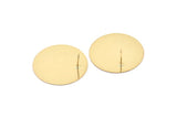 Gold Round Earring, 2 Gold Plated Brass Round Stud Earrings (30mm) B0336 A1694