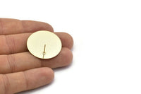 Gold Round Earring, 2 Gold Plated Brass Round Stud Earrings (30mm) B0336 A1694