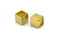 Geometric Brass Tube - 25 Huge Raw Brass Square Tubes (10x10mm) Bs 1505