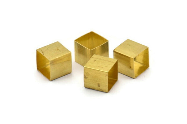 Geometric Brass Tube - 25 Huge Raw Brass Square Tubes (10x10mm) Bs 1505