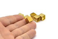 Geometric Brass Tube - 25 Huge Raw Brass Square Tubes (10x10mm) Bs 1505