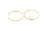 Gold Circle Earring, 4 Gold Plated Brass Circle Stud Earrings (45x1x1mm) Bs 1084 A1779