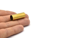 Brass Tube Beads - 10 Raw Brass Tubes (12x30mm) Bs 1476