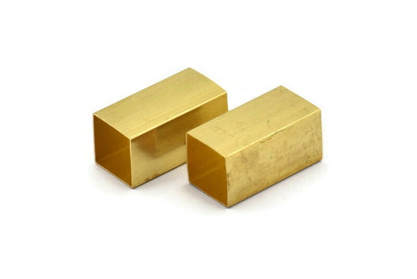 Brass Tube Beads,12 Huge Raw Brass Square Tubes  (10x20mm) Bs 1508