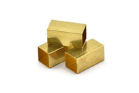 Brass Tube Beads,12 Huge Raw Brass Square Tubes  (10x20mm) Bs 1508