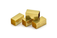 Brass Tube Beads,12 Huge Raw Brass Square Tubes  (10x20mm) Bs 1508