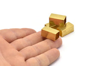 Brass Tube Beads,12 Huge Raw Brass Square Tubes  (10x20mm) Bs 1508