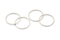 20mm Silver Rings - 48 Silver Brass Circle Connectors (20x0.8mm) D0389