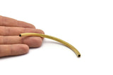 Brass Noodle Tube, 12 Square Curved Raw Brass Tubes (4x4x95) Bs 1529