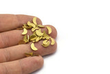 Brass Geometric Blank, 100 Textured Raw Brass Tiny Pizza Slice Blanks, Findings (9x5x0.80mm) M02336