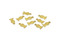 Brass Tulip Charm, 50 Raw Brass Tulip Charms (10x5mm) A0507