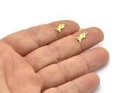Brass Tulip Charm, 50 Raw Brass Tulip Charms (10x5mm) A0507