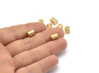 Brass End Cap, 25 Raw Brass End Cap , Cord Tip - 5mm Cord End - (6x7.50mm) B0061