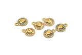 Gold Owl Charm, 4 Gold Plated Owl, Cubic Zircon, CZ Pave Owl Charm, Zircon Charm Pendants (8x10mm) SY0010
