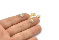 Gold Owl Charm, 4 Gold Plated Owl, Cubic Zircon, CZ Pave Owl Charm, Zircon Charm Pendants (8x10mm) SY0010