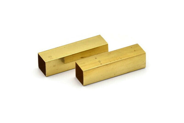 10 Huge Raw Brass Square Tubes  (8x30mm) Bs 1579