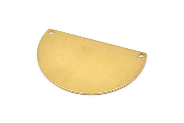 Semi Circle Blank, Raw Brass Semi Circle Blanks, Charms (38x24x0.80) N0450