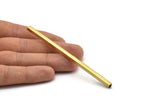 Brass Tube Beads - 12 Raw Brass Square Tubes (4x100mm) Bs 1597