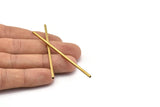 Long Square Tube, 24 Long Raw Brass Square Tubes, Spacer Brass Beads (2x70mm) Bs 1573